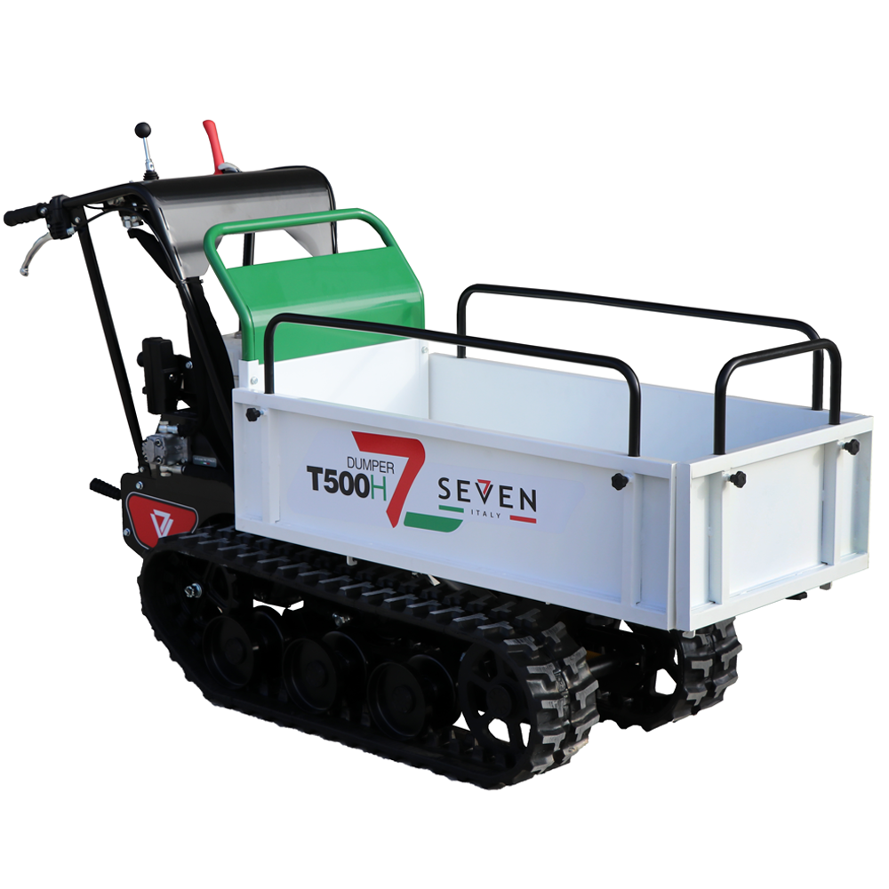 brouette à chenilles seven italy t500h gx e benne extensible charge 500 kg