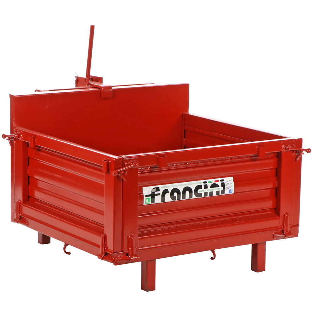 francini p 100 benne de chargement pour tracteur basculante 3 ridelles ouvrables
