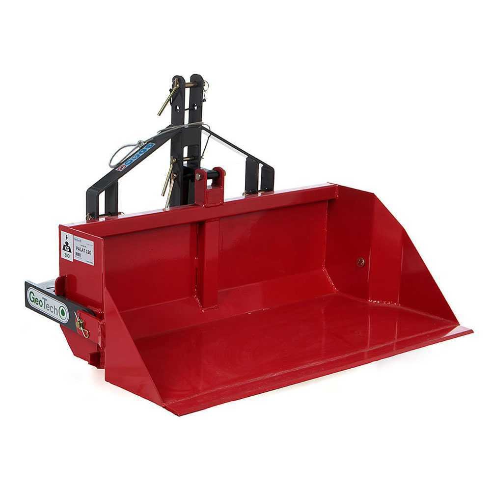 godet arrière pour tracteur geotech de 160 cm série médium lourde capacité charge 700 kg