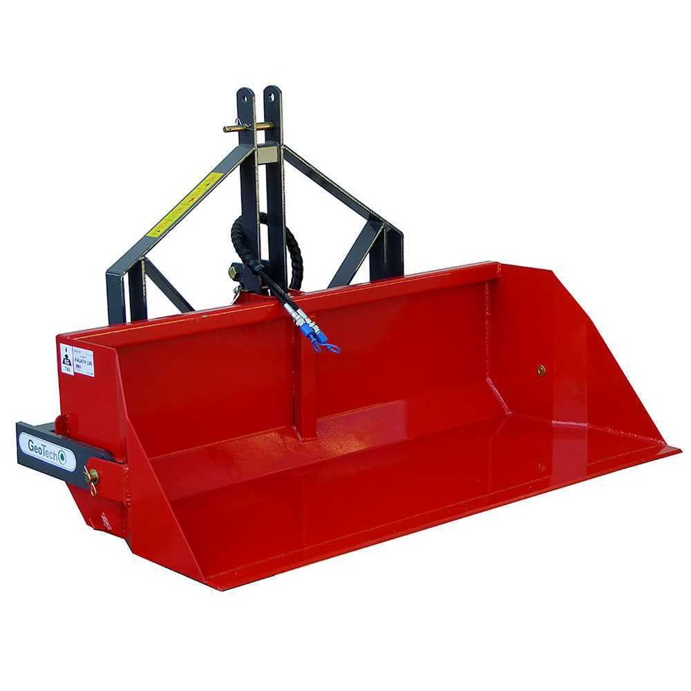 godet hydraulique pour tracteur geotech de 180 cm série lourde charge 700 kg