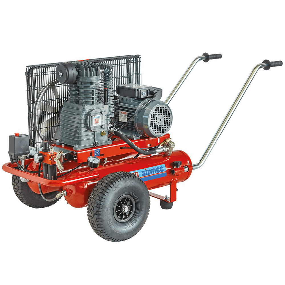 motocompresseur avec moteur électrique airmec 410 lt/min. compresseur de chantier